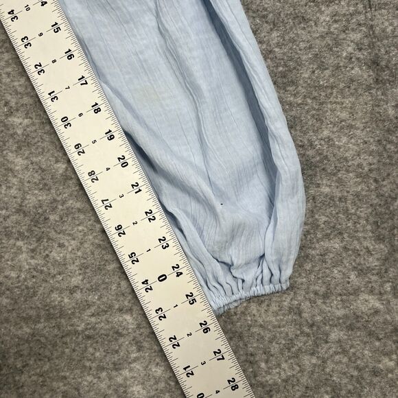 Fashion Nova Women's Crop Top Blouse Medium Sky Blue Long‎ Sleeve Square Collar - Picture 4 of 6